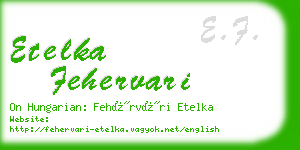 etelka fehervari business card